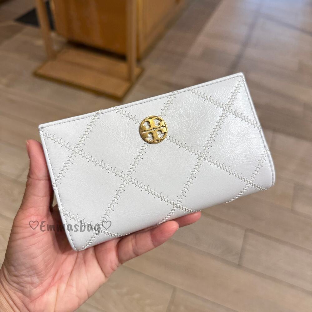 Tory Burch Willa Medium Wallet 171596 Blanc $250